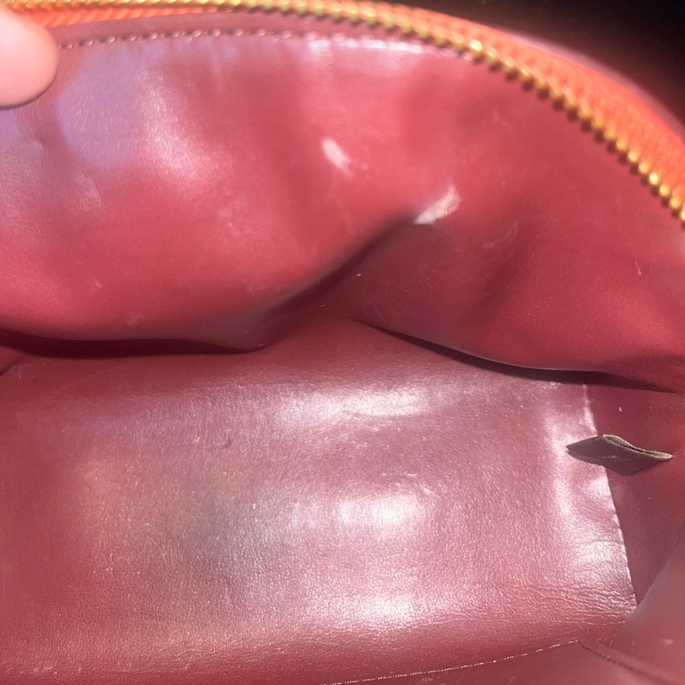 Coach Coral Orange Crossgrain Leather Cosmetic Case - Picture 11 of 13